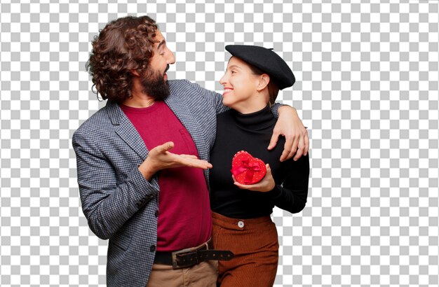 PSD pareja joven celebrando el día de san valentín