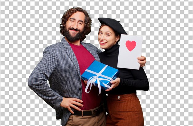 PSD pareja joven celebrando el día de san valentín