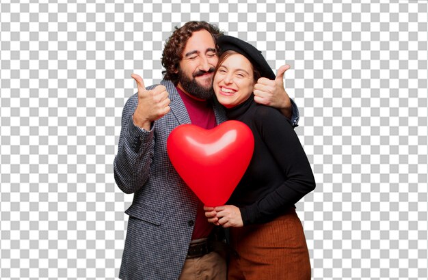 Pareja joven celebrando el día de san valentín