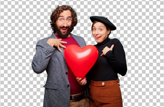 Pareja joven celebrando el día de san valentín