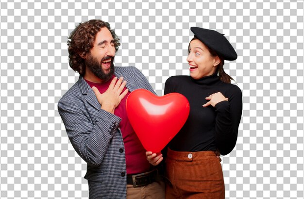 Pareja joven celebrando el día de san valentín