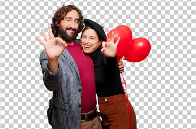 Pareja joven celebrando el día de san valentín