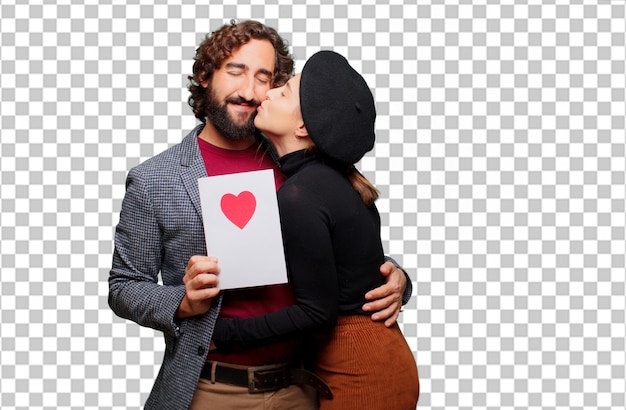 PSD pareja joven celebrando el día de san valentín