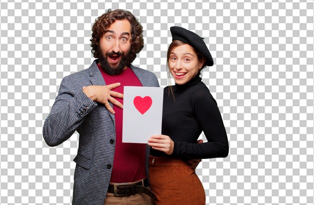 PSD pareja joven celebrando el día de san valentín