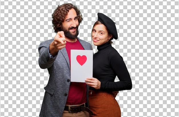 Pareja joven celebrando el día de san valentín