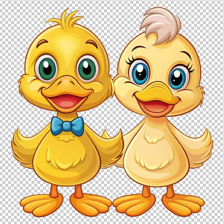 PSD una pareja de patos de dibujos animados