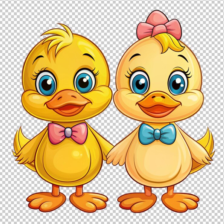 PSD una pareja de patos de dibujos animados