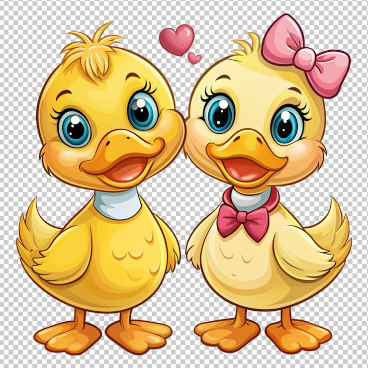 PSD una pareja de patos de dibujos animados