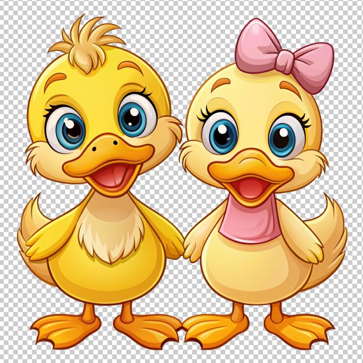 PSD una pareja de patos de dibujos animados
