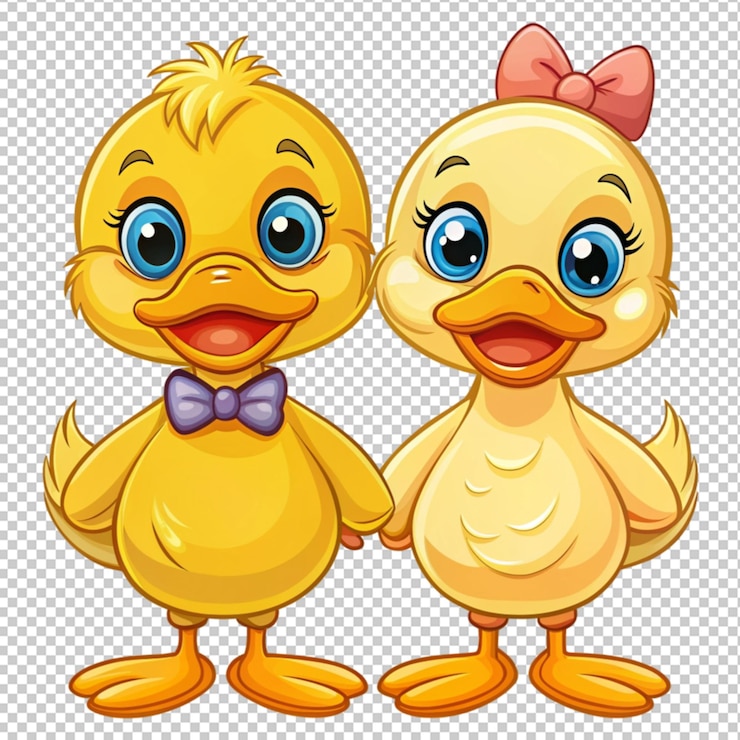 PSD una pareja de patos de dibujos animados