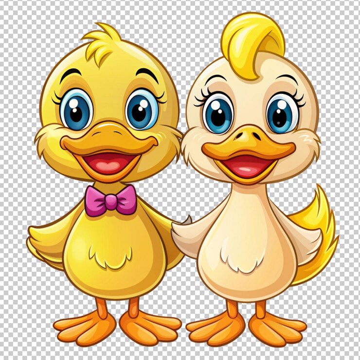 PSD una pareja de patos de dibujos animados
