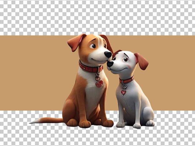 PSD una pareja de perros en 3d