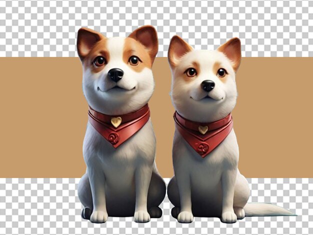 PSD una pareja de perros en 3d