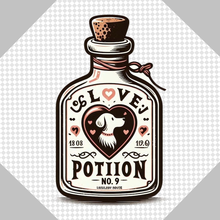 PSD una pareja de perros de san valentín de moda con una ilustración de png transparente