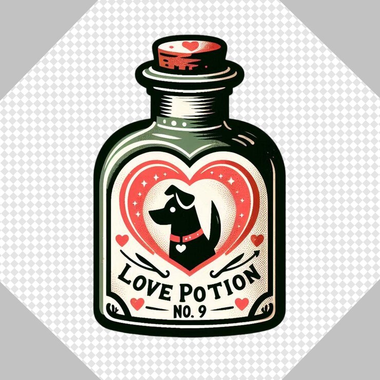 PSD una pareja de perros de san valentín de moda con una ilustración de png transparente