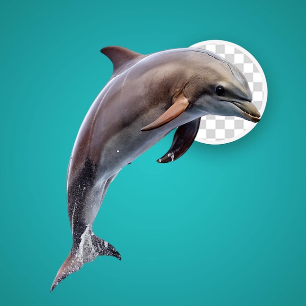 PSD parejas de delfines y ballenas asesinas sentadas en transparente