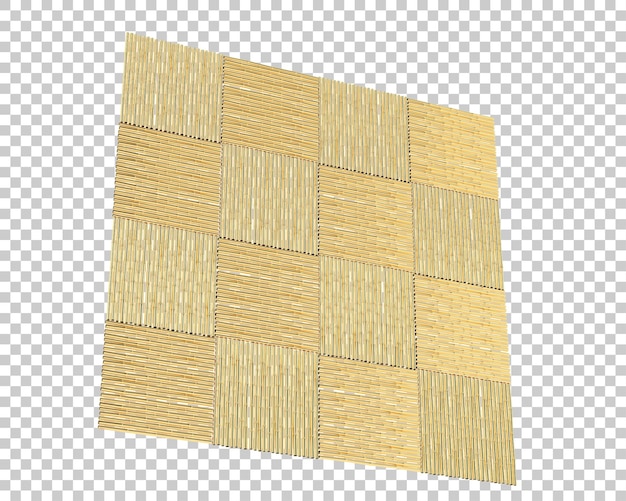 Parete di bambù isolata su sfondo trasparente 3d rendering illustrazione