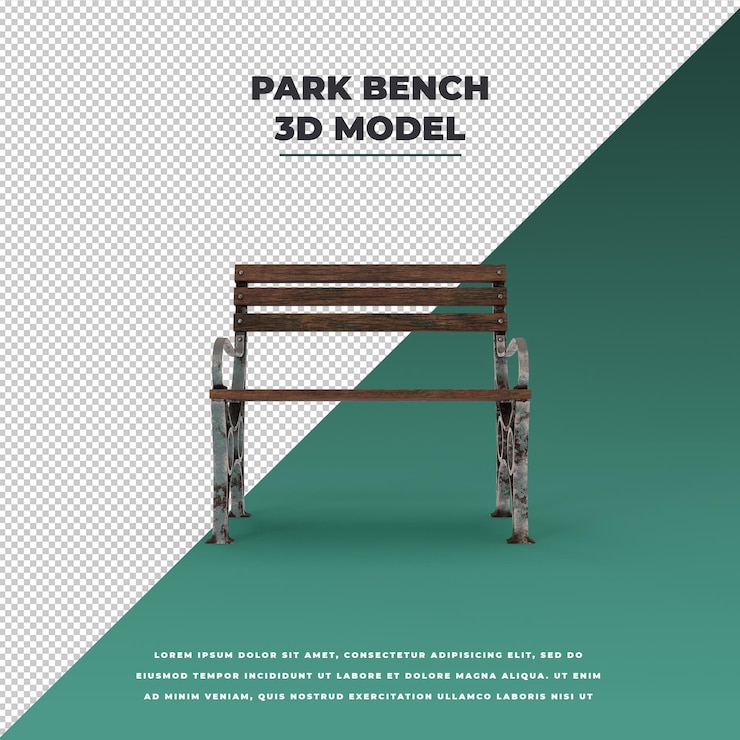 PSD park bench model