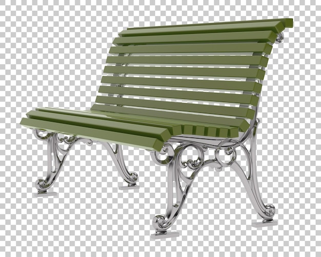 park bench on transparent background 3d rendering illustration