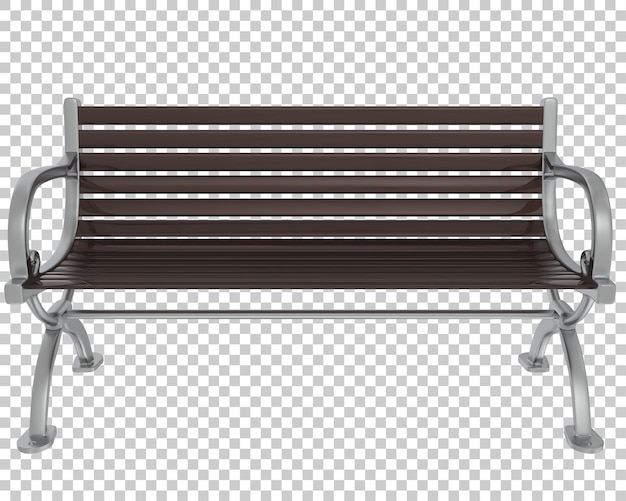 park bench on transparent background 3d rendering illustration