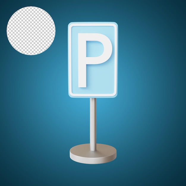 PSD parkplatz straßenschild verkehr 3d-rendering