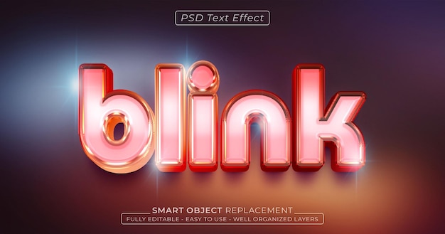 Parpadeo efecto de texto personalizado estilo 3D