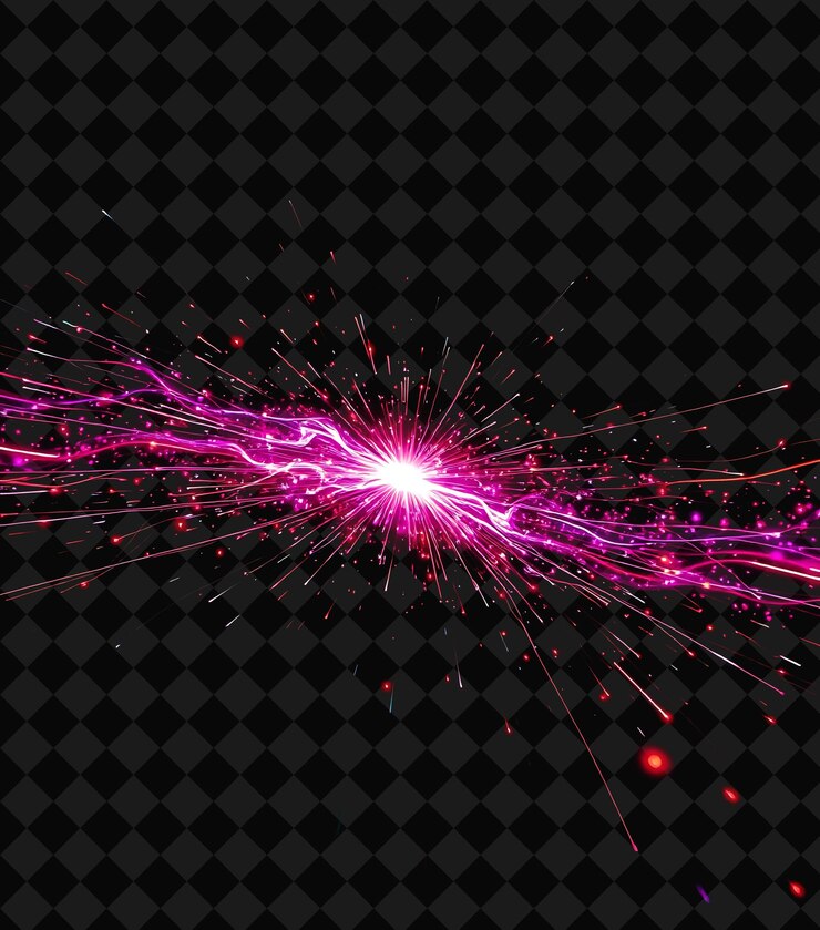 PSD los parpadeos cuánticos, los rápidos destellos pulsantes de neón como la luz parecen inspirados en el fondo de neón del año 2000.