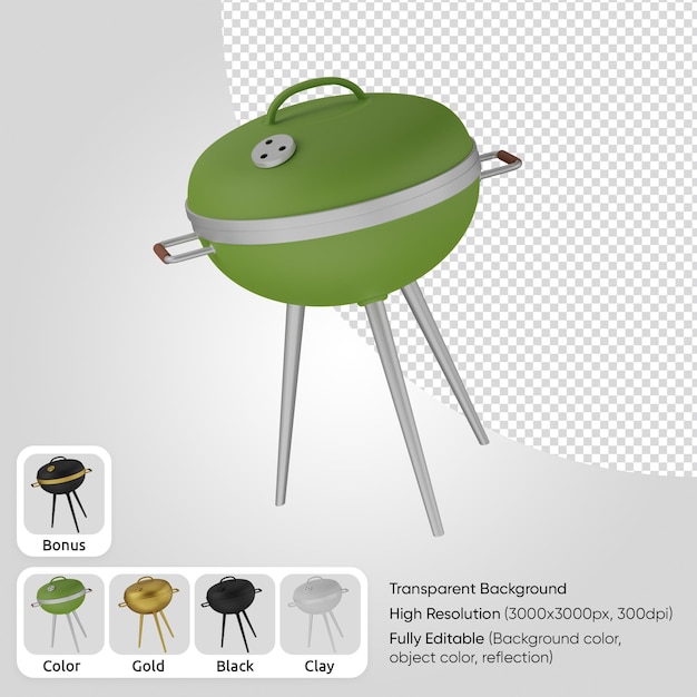 PSD parrilla de barbacoa 3d