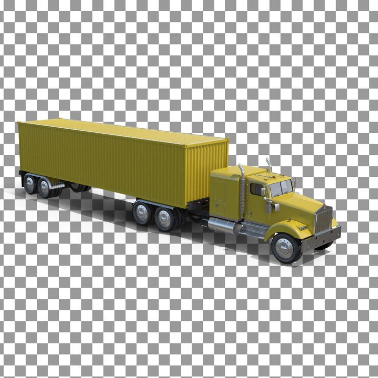 PSD la parte superior del contenedor de transporte psd 3d en un fondo aislado y transparente