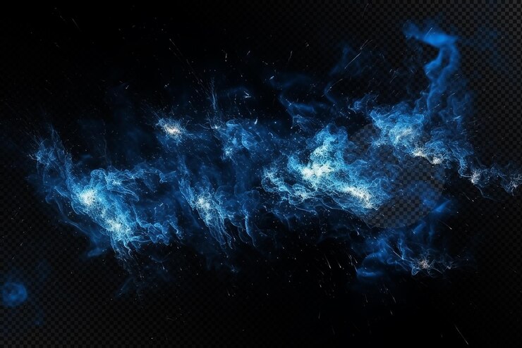 PSD particelle colorate scintillano su uno sfondo trasparente