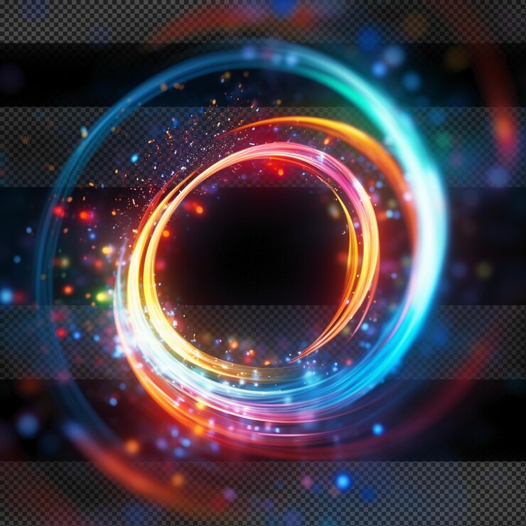 PSD partículas de luz coloridas en espiral