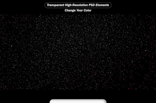 PSD partículas de polvo voladoras sobre fondos negros