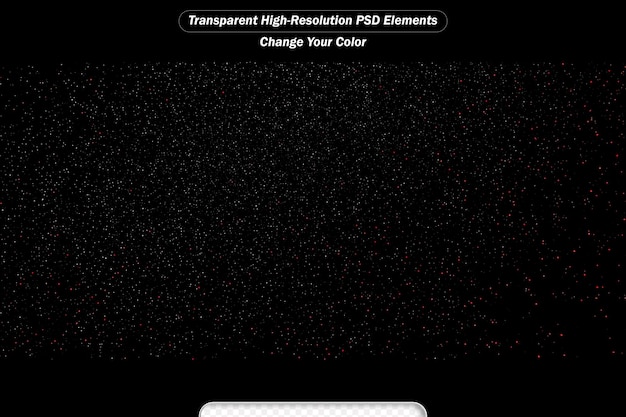 PSD partículas de polvo voladoras sobre fondos negros