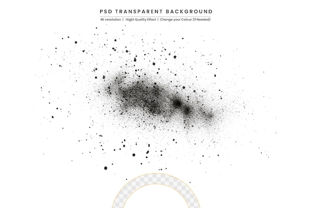 PSD des particules d'étoiles de poussière et des taches d'éclaboussure.