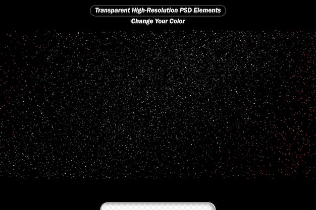 PSD particules de poussière volantes sur fond noir