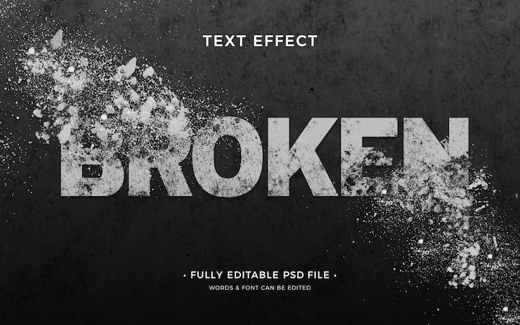 PSD partikel-text-effekt.