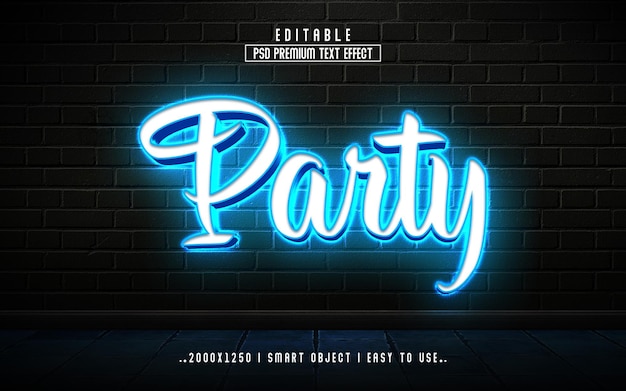 Party 3d bearbeitbarer Texteffektstil