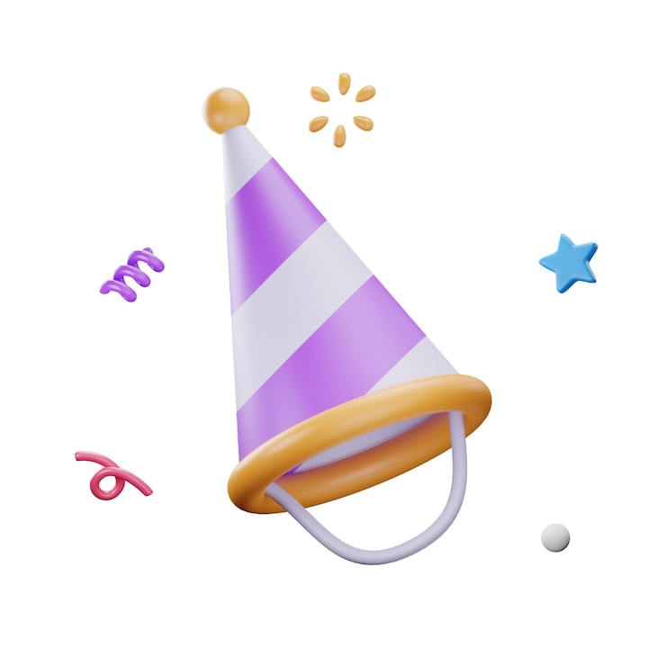 PSD party hut party 3d icon sparkly