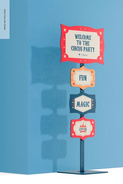 Party large sign mockup linke ansicht