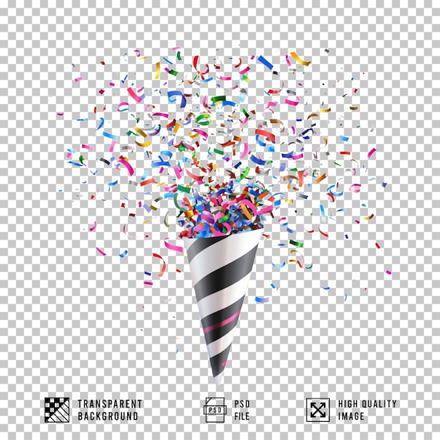 Party popper con confetti e nastri