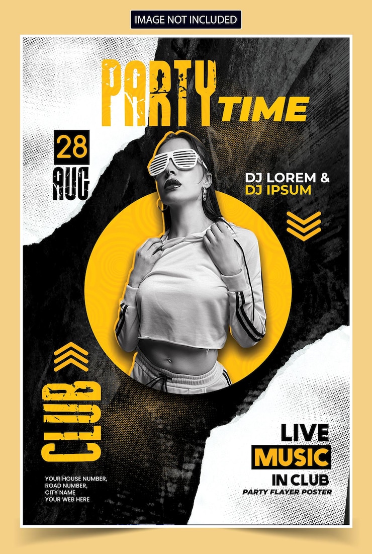 PSD party time club night music evento flyer