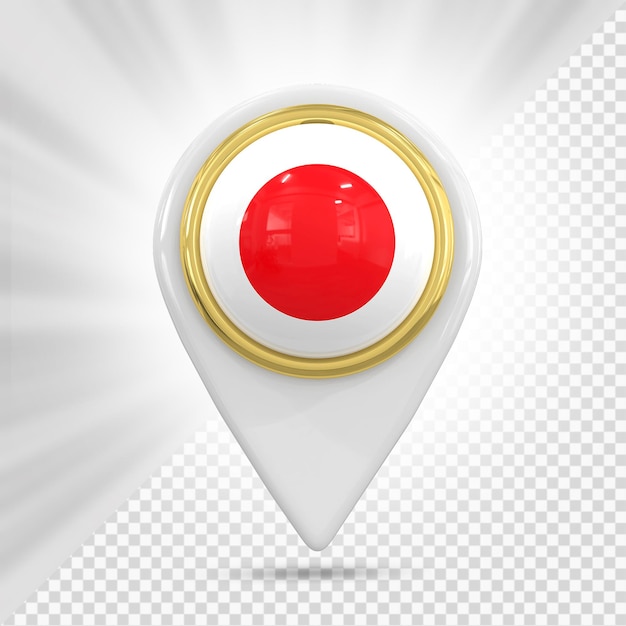 Pasador de mapa con la bandera de Japón