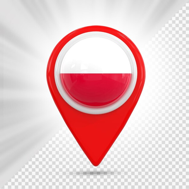 Pasador de mapa con la bandera de Polonia