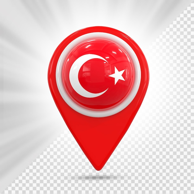 Pasador de mapa con la bandera de Turquía