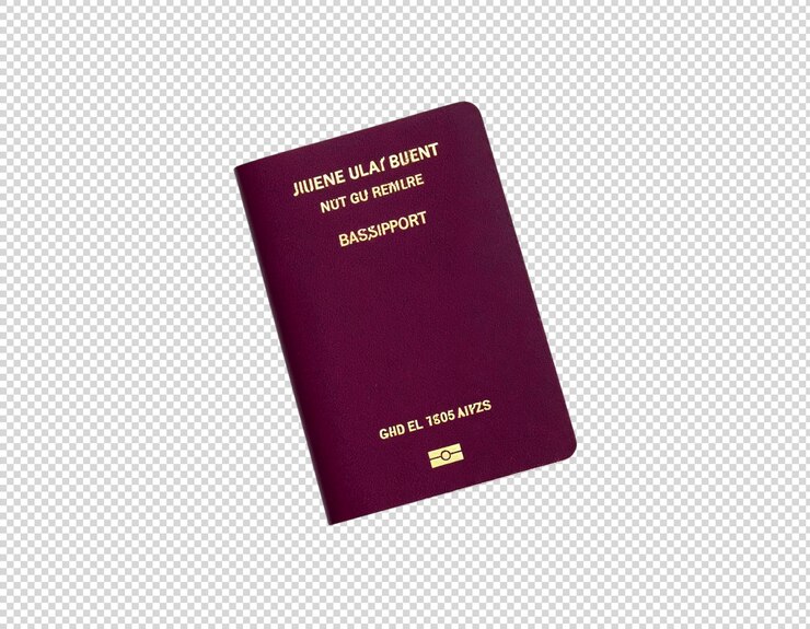 PSD pasaporte aislado en fondo blanco