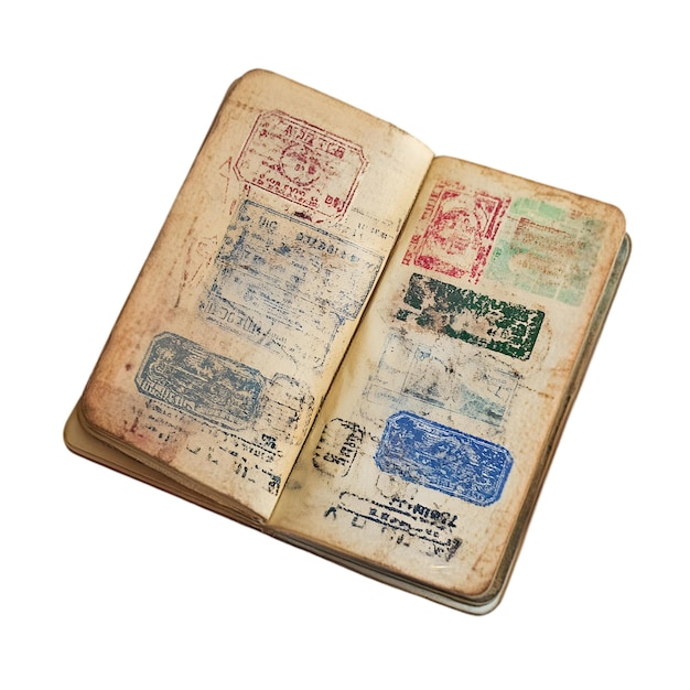 Pasaporte antiguo con sellos