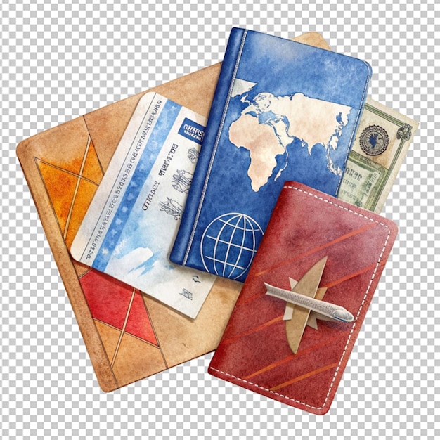 PSD pasaporte con billetes de vuelo