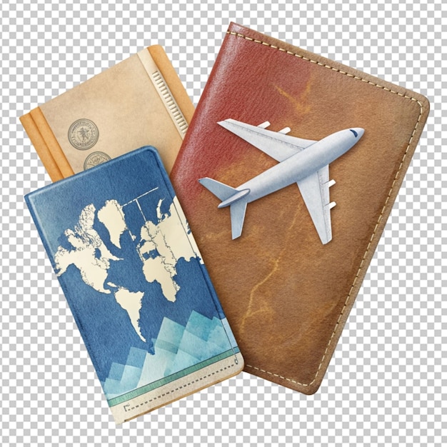 PSD pasaporte con billetes de vuelo
