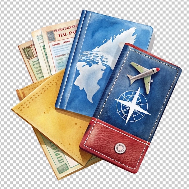 PSD pasaporte con billetes de vuelo