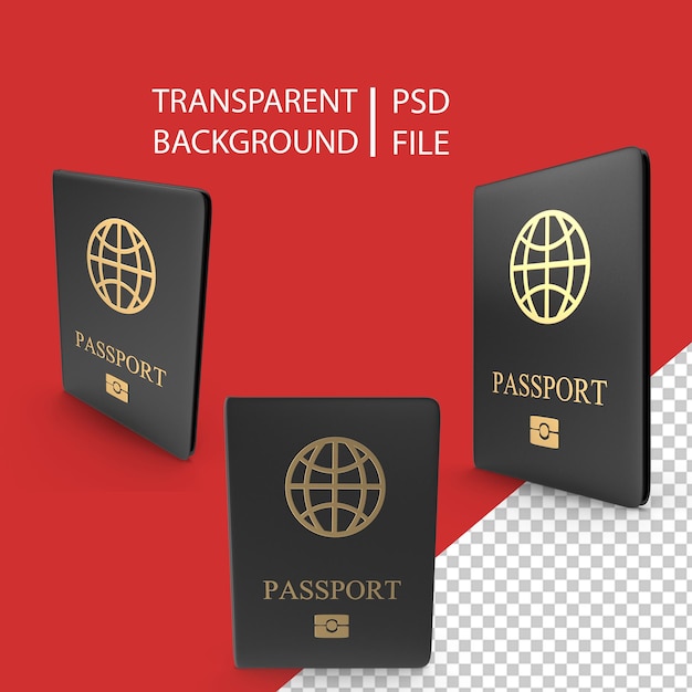 PSD pasaporte negro png